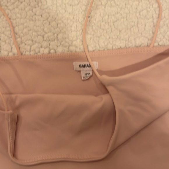 Lightly worn light pink spaghetti strap cropped tank top from garage! - Picture 2 of 2